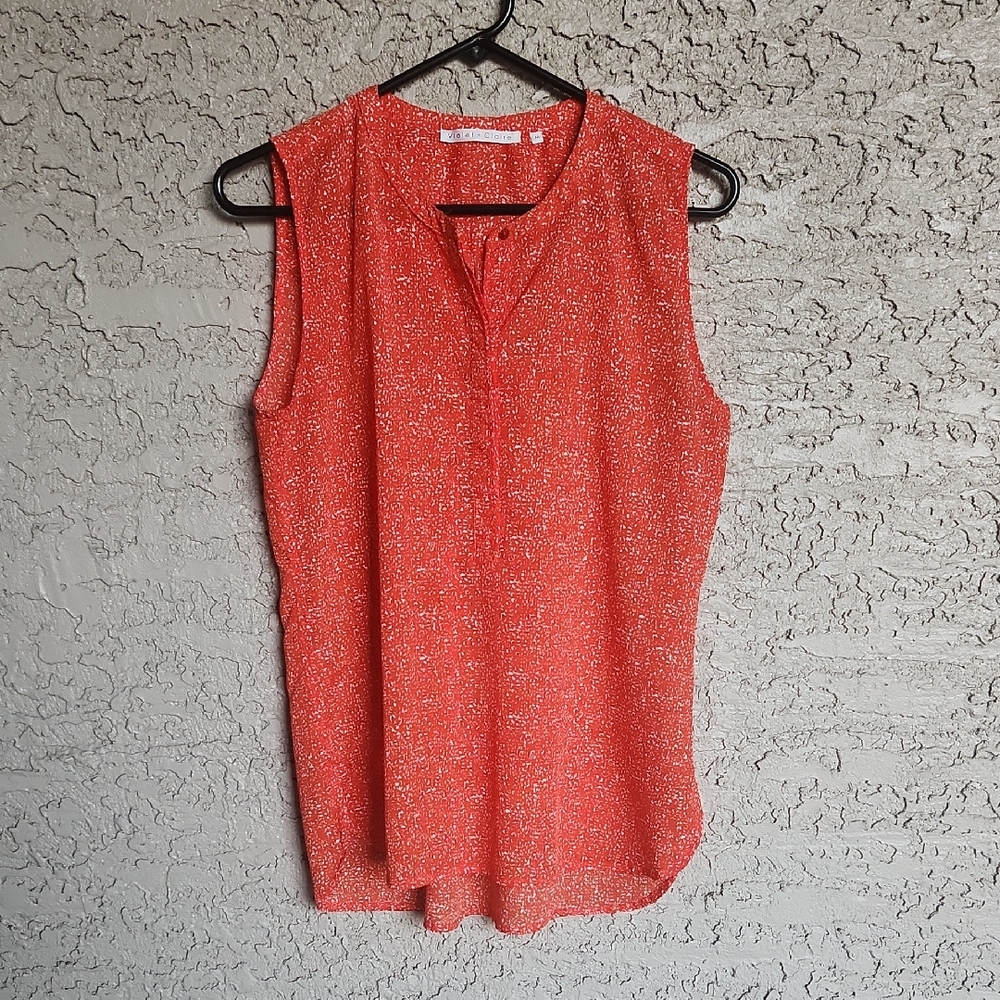 Violet & Claire Coral Sleeveless Blouse